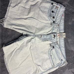 True Religion Light Blue Jean Shorts for Women